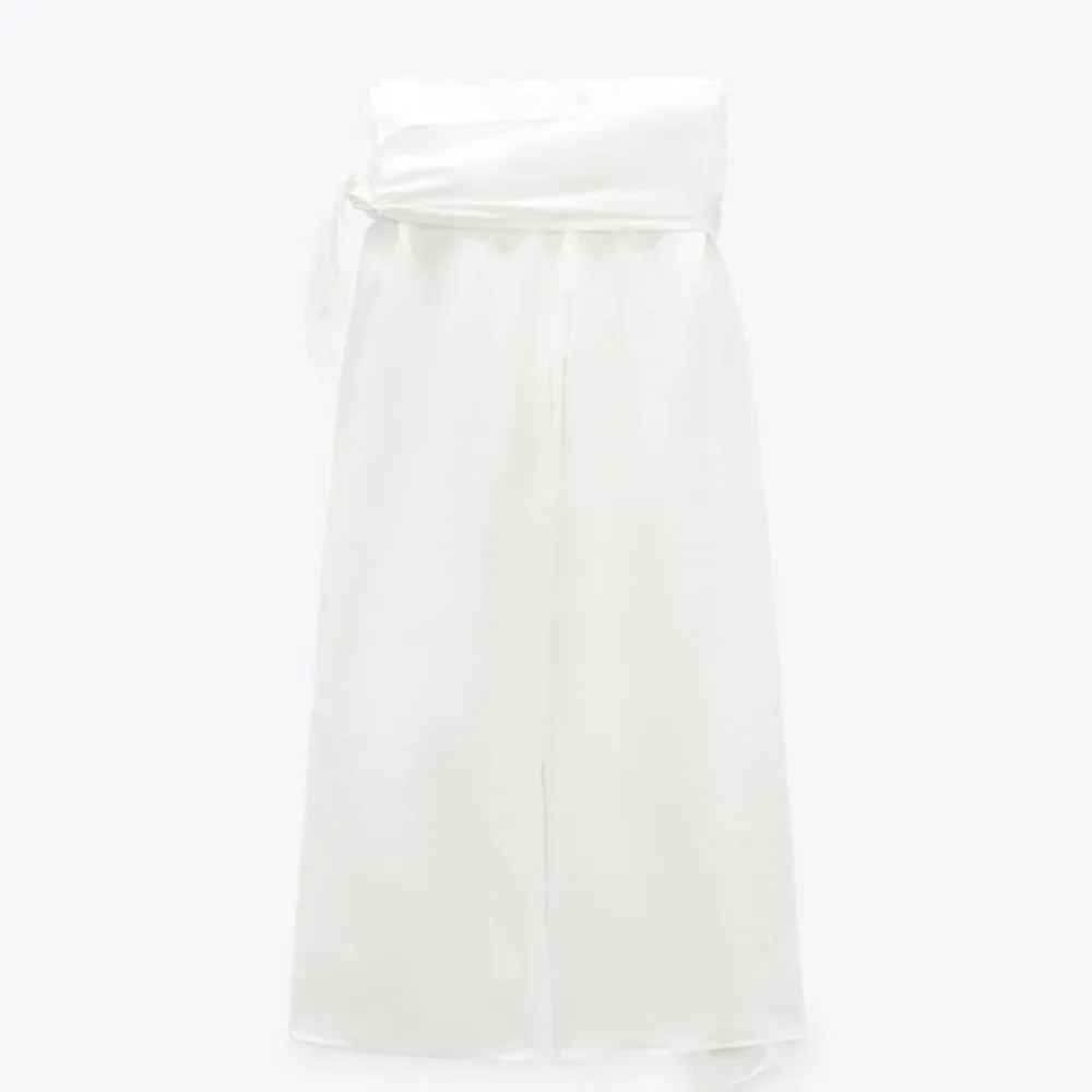 Zara 100% Linen Pareo Pants White